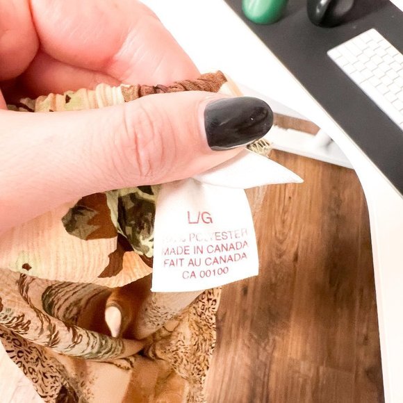 Vintage 80s Bohemian Tan Floral Maxi Retro Skirt - Picture 3 of 8